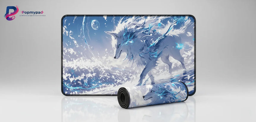 Tapis de souris Renard Mystique - Design Zen & Sérénité Bleue