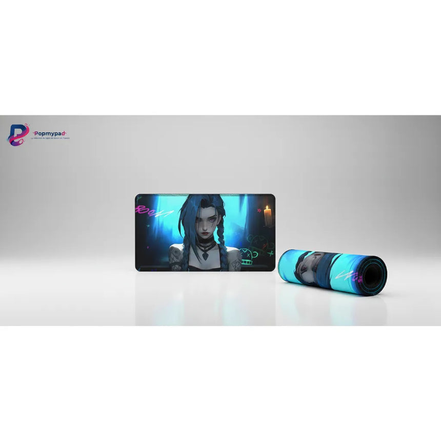 Tapis de souris Jinx "BOOM" - Design Néon Haute Définition pour Setup Gaming