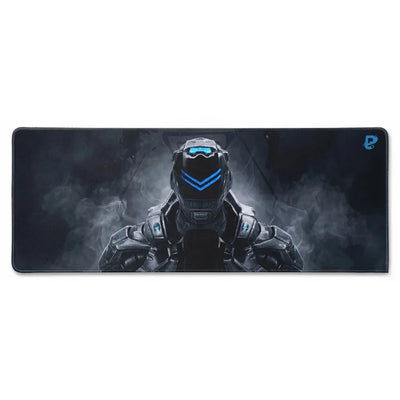 PopMyPad - Tapis de Souris Gamer Performance - XXL Deskmat - Cyborg Noir et Bleu Néon