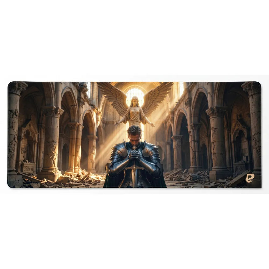 PopMyPad - Tapis de Souris Gamer XXL - Édition Chevalier & Ange Divin