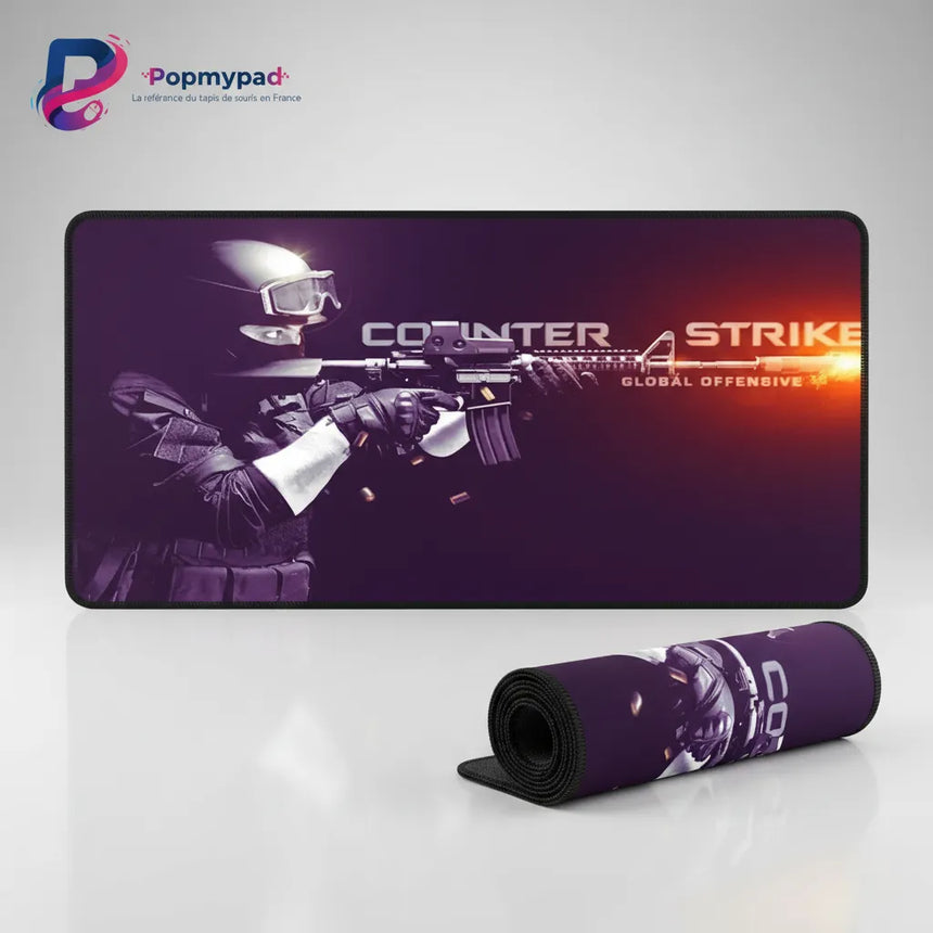 Tapis de Souris CS:GO Tactical Purple - Glisse Ultime & Précision Esport