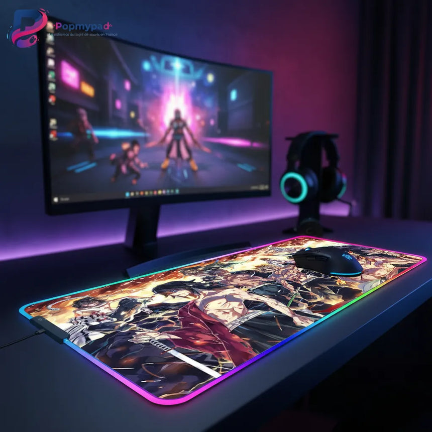 Tapis de Souris Gamer Demon Slayer RGB - Édition Piliers XXL