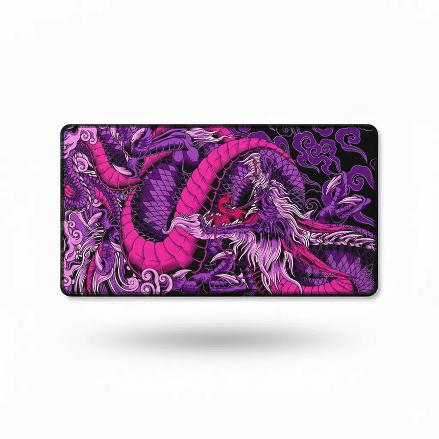Tapis de Souris Gamer Dragon Japonais - Violet & Noir - Édition XXL