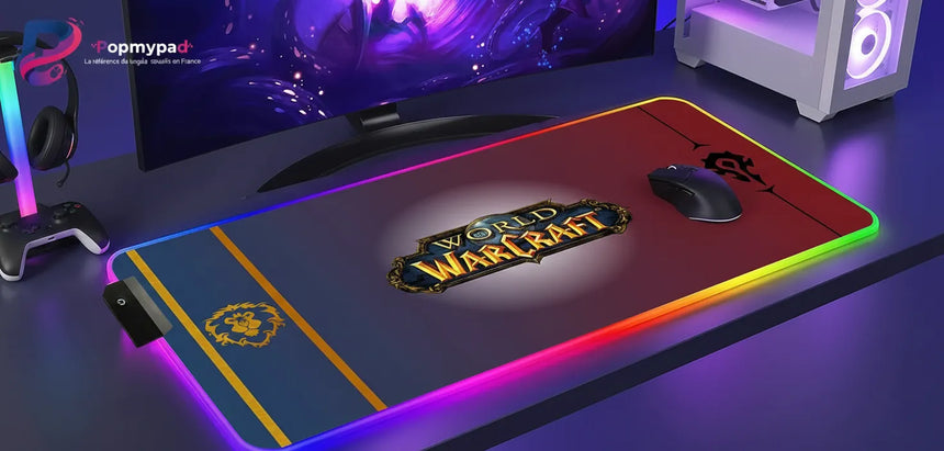Tapis de Souris Gamer World of Warcraft - Alliance vs Horde RGB Edition