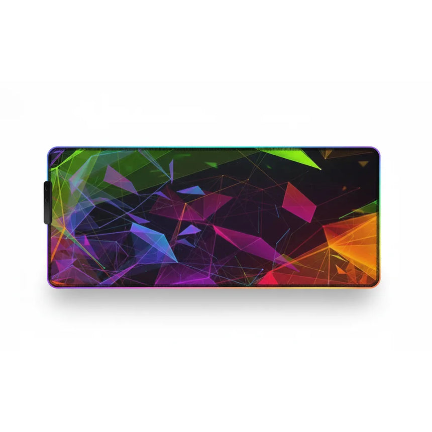 Tapis de Souris Gamer XXL - Design Géométrique Néon & Cyber-Art