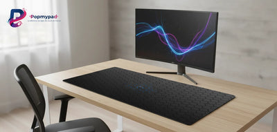 Tapis de Souris Gamer XXL - Design Hexagonal Futuriste & Cyan