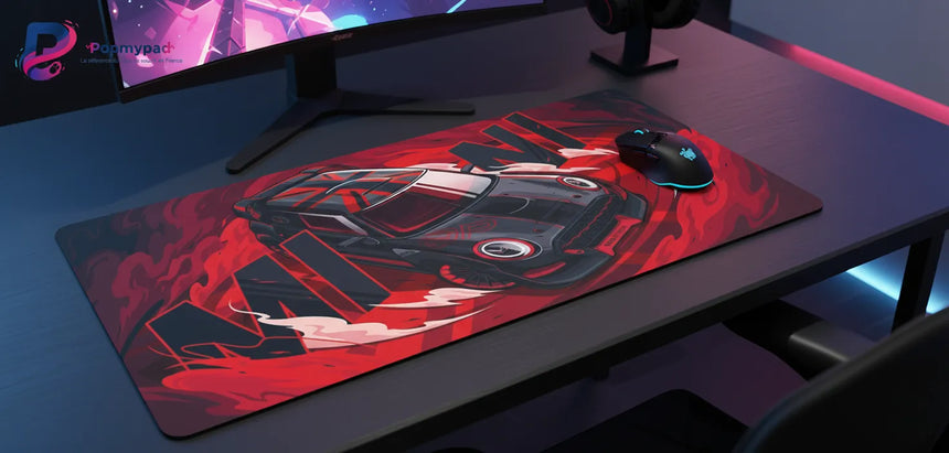 Tapis de Souris Gaming - Édition Mini Racing Legend - Rouge & Noir Dynamique