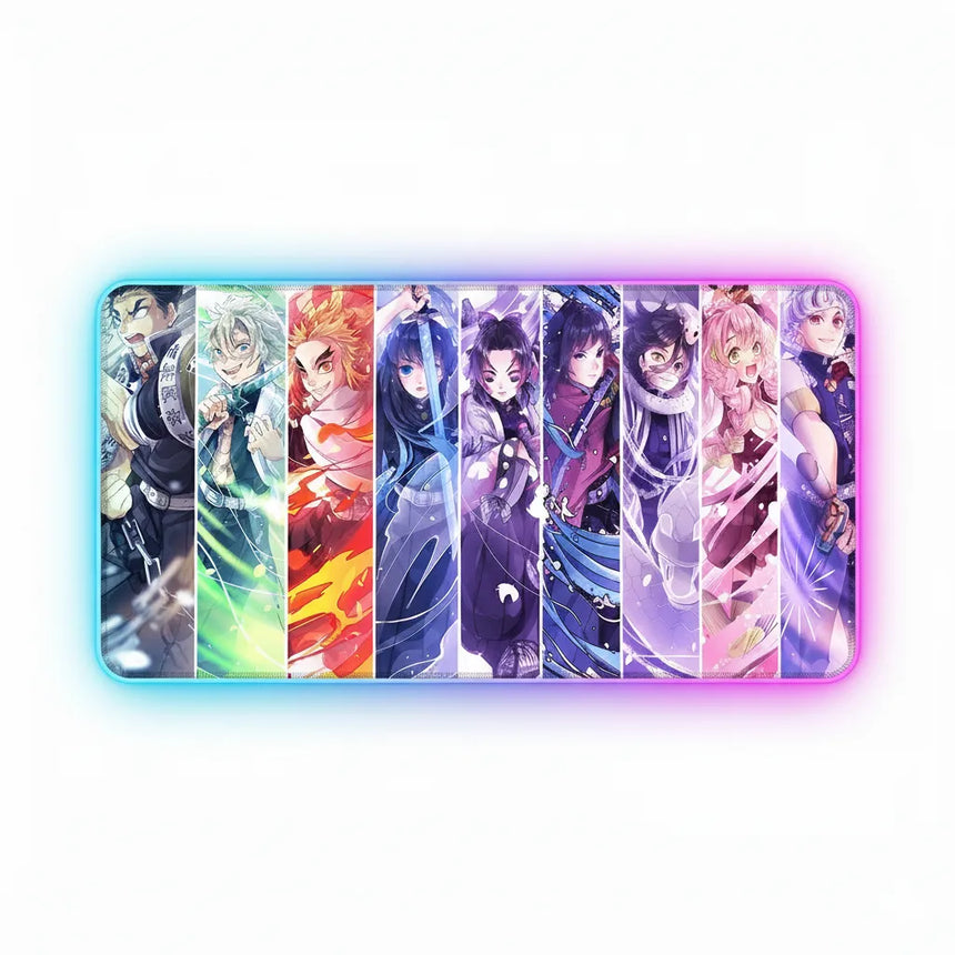 Tapis de Souris Gaming Demon Slayer - L'Éveil des 9 Piliers (Édition RGB)