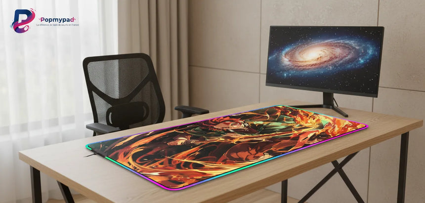 Tapis de Souris Gaming Demon Slayer - Tanjiro Danse du Feu (Hinokami Kagura)
