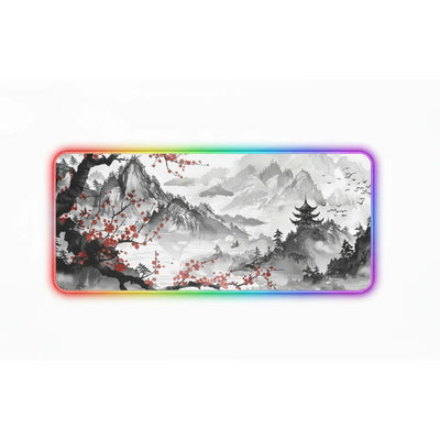 Tapis de Souris Gaming Japon - Paysage Traditionnel Sumi-e & RGB
