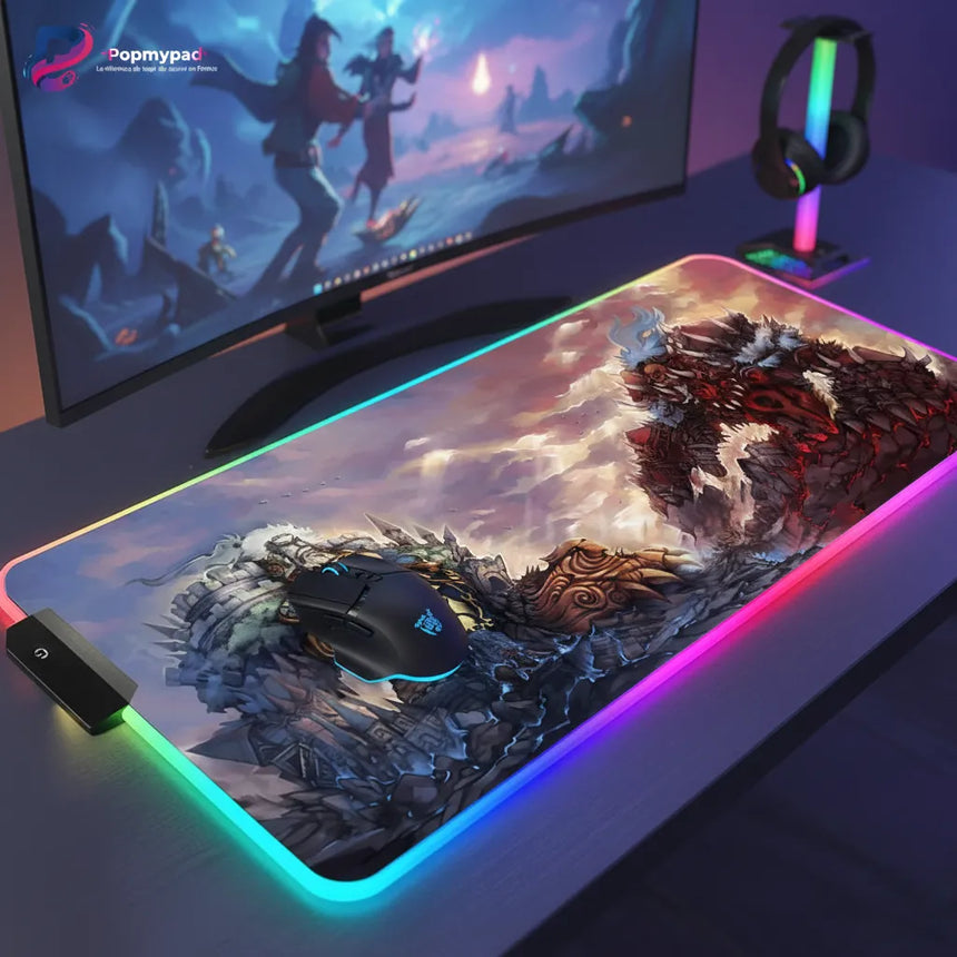 Tapis de Souris Gaming RGB - Édition Duel Légendaire : Azeroth