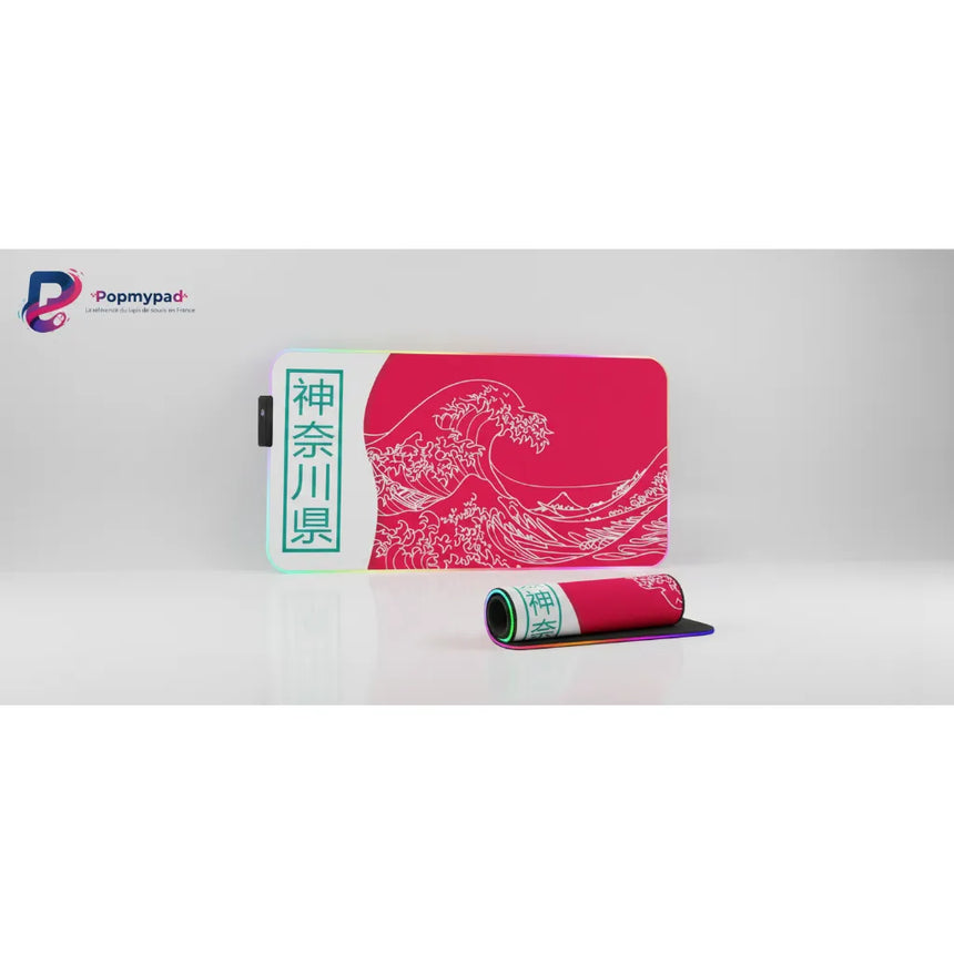 Tapis de Souris Gaming RGB - Édition Kanagawa Red Sun