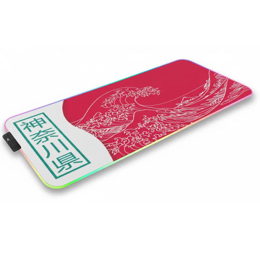 Tapis de Souris Gaming RGB - Édition Kanagawa Red Sun