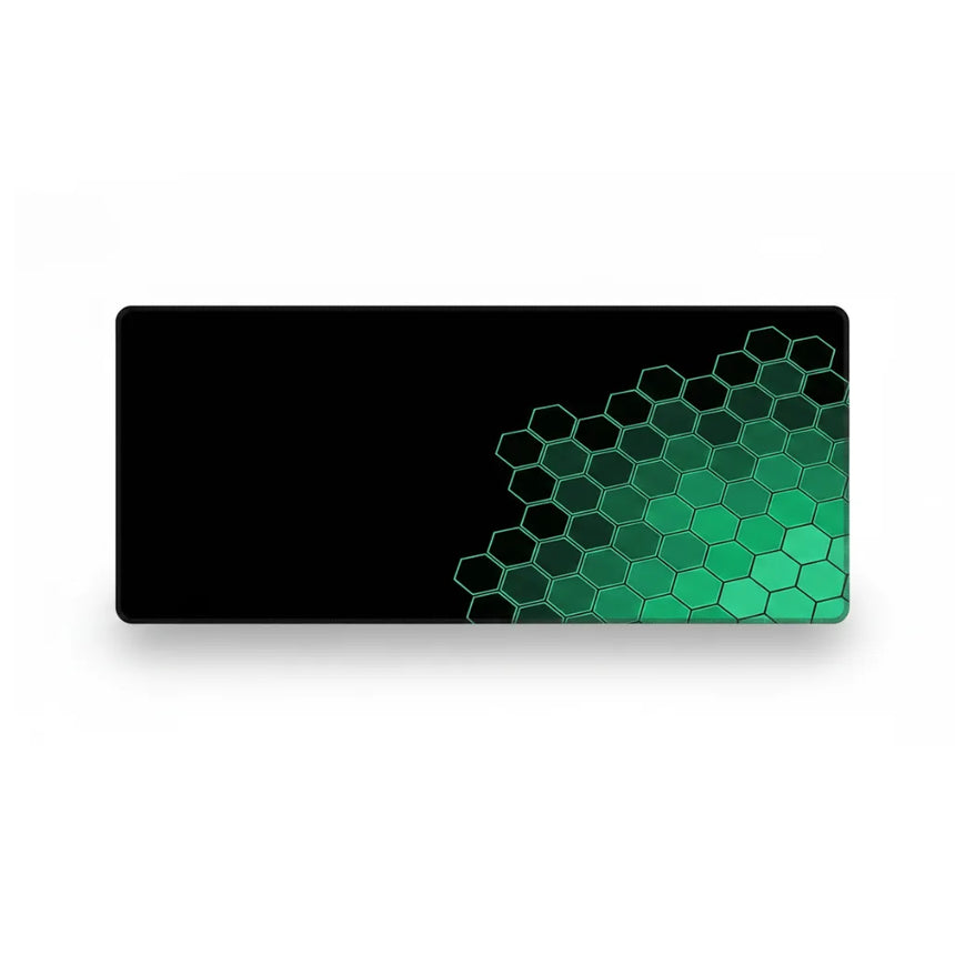 Tapis de Souris Gaming XXL - Design Futuriste Hexagones Vert Émeraude