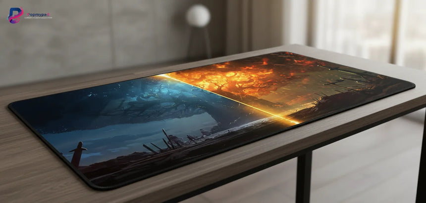 Tapis de Souris Gaming XXL - Édition Dualité : Feu & Glace