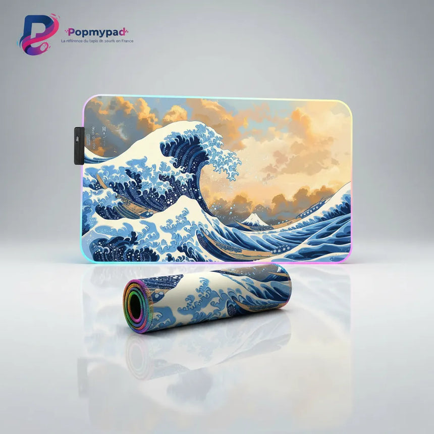 Tapis de Souris Gaming XXL - Grande Vague de Kanagawa RGB