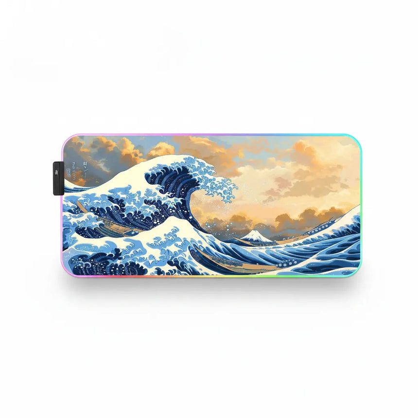 Tapis de Souris Gaming XXL - Grande Vague de Kanagawa RGB