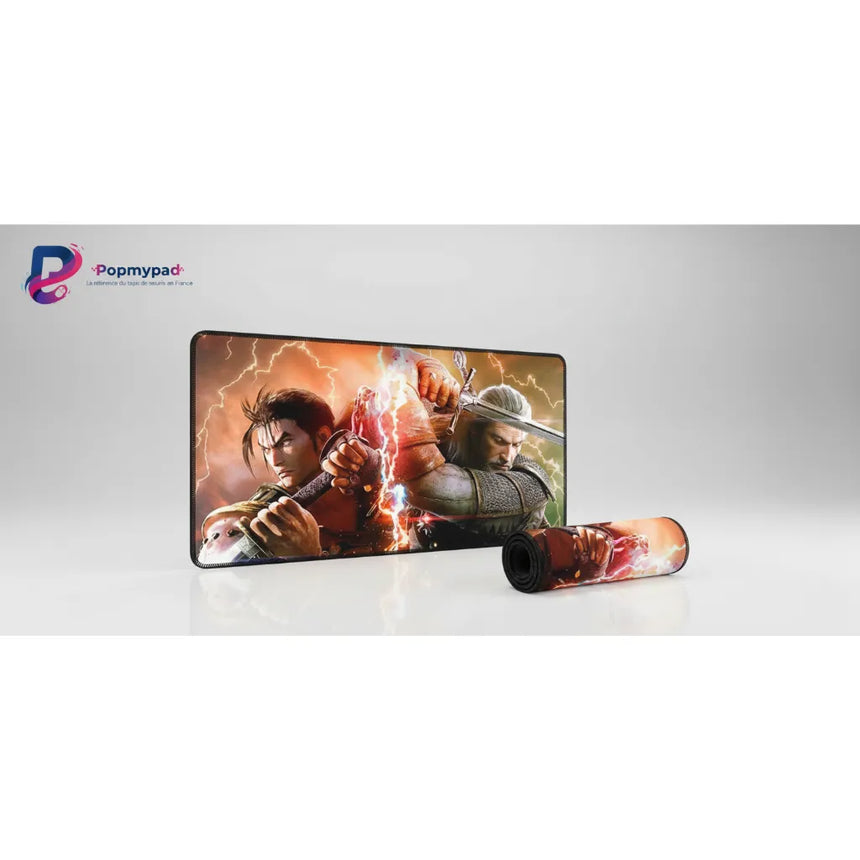 Tapis de Souris Gaming XXL - The Witcher x SoulCalibur : Duel de Légendes