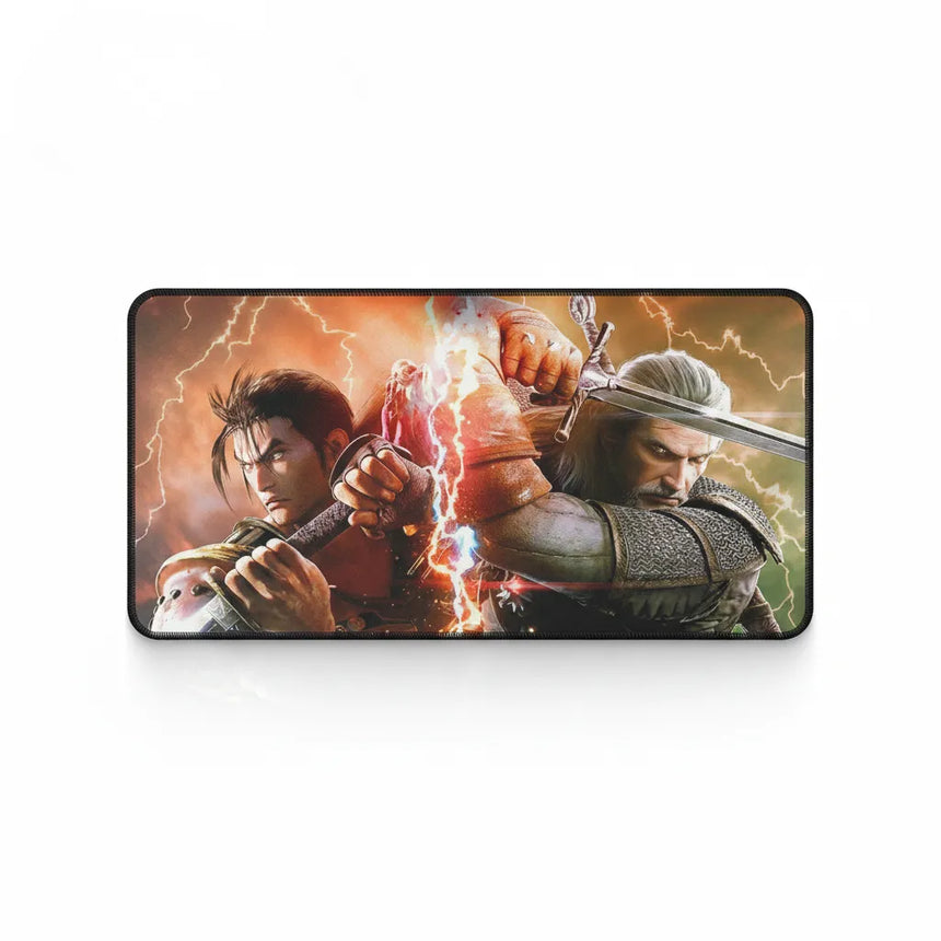 Tapis de Souris Gaming XXL - The Witcher x SoulCalibur : Duel de Légendes