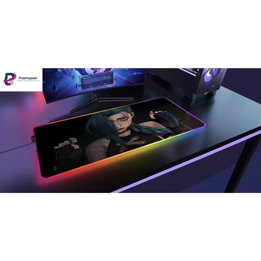 Tapis de Souris League of Legends Jinx RGB - Édition Performance Arcane