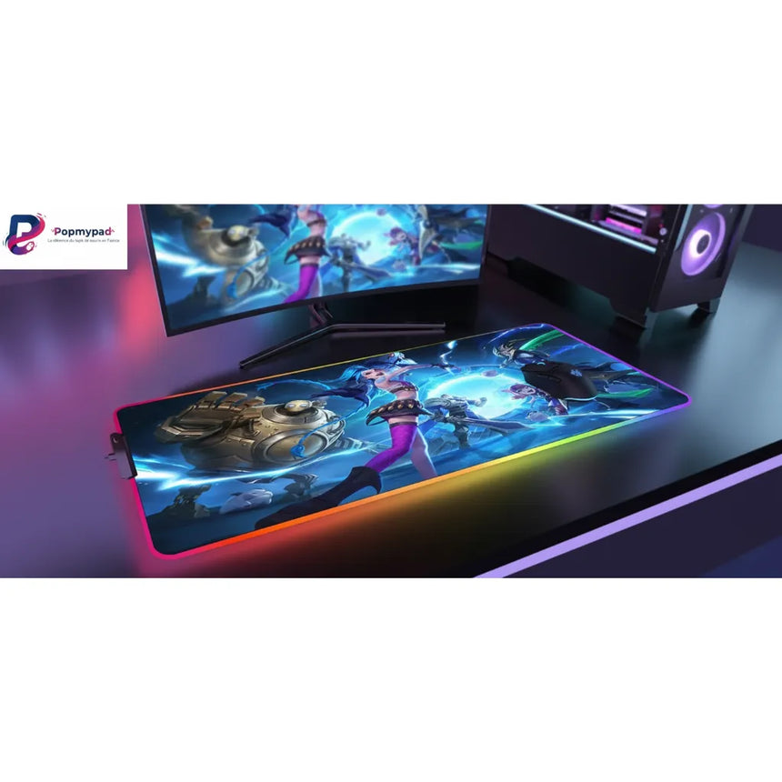 Tapis de Souris League of Legends Jinx RGB – Édition Gaming XXL Haute Précision