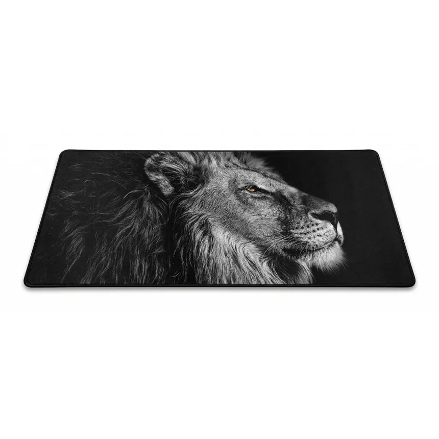 Tapis de Souris Lion Majestueux - Édition Noir & Blanc XXL