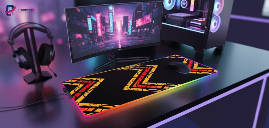 Tapis de Souris RGB – Design Tribal Géométrique & Confort Premium