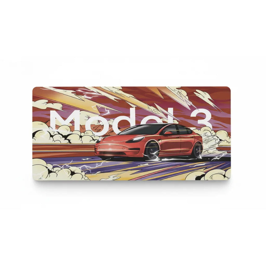 Tapis de Souris Tesla Model 3 - Édition Illustration Artistique "Vitesse Électrique"
