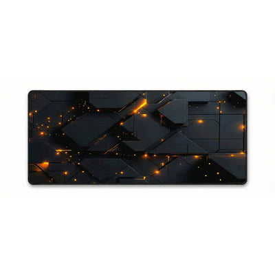 Tapis de Souris XXL - Design Polygon 3D & Fusion Ambrée