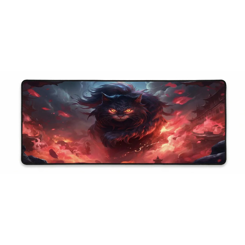 Tapis de Souris XXL - Le Gardien Écarlate (Lion Mystique)