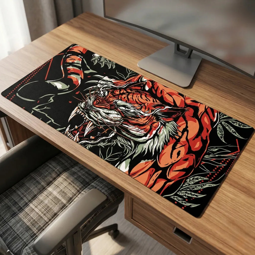 Tapis de Souris XXL - Tigre Rugissant | Édition Elite Gaming & Design