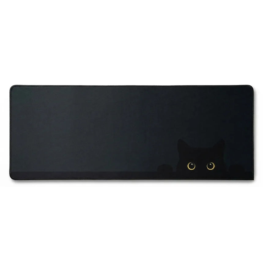 Tapis de Souris XXL Chat Noir Minimaliste - Regard d'Ombre
