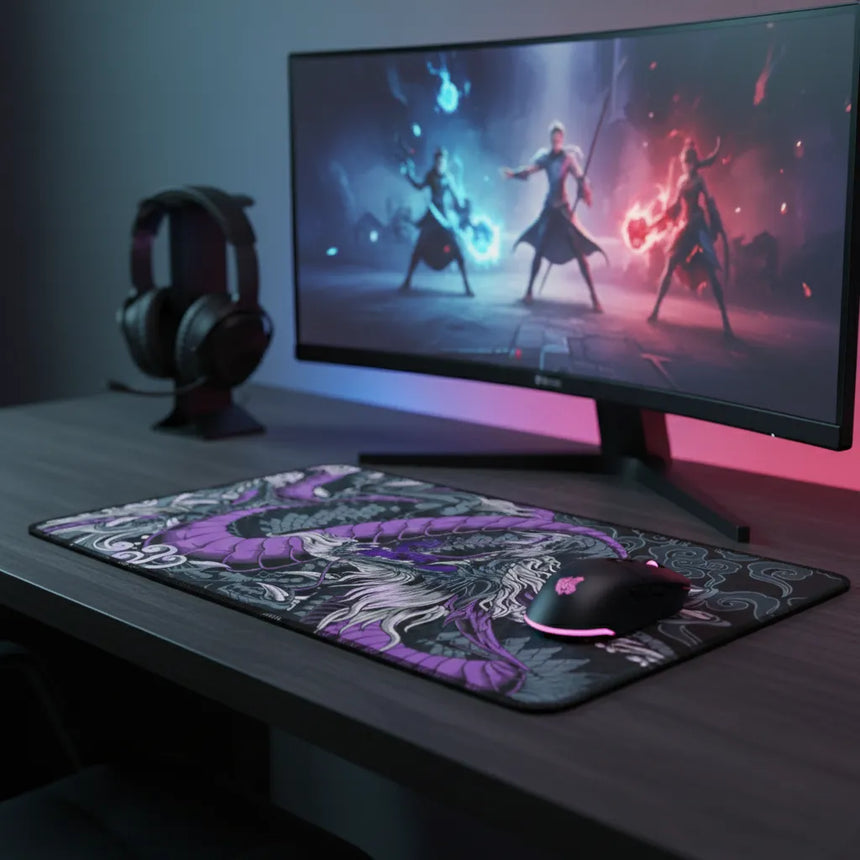 Tapis de Souris XXL Dragon Japonais - Edition Mystic Purple