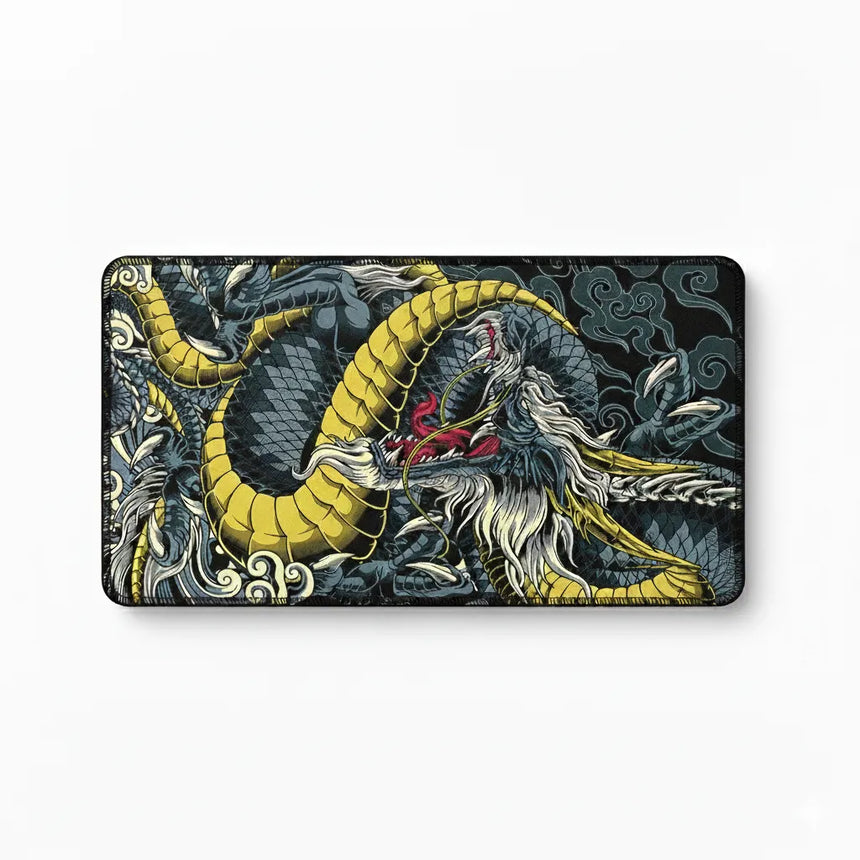 Tapis de Souris XXL Dragon Japonais - Édition Ryu Gold & Black