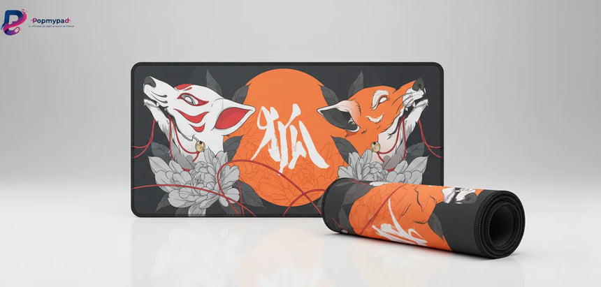 Tapis de Souris XXL Kitsune - Design Japonais Zen & Minimaliste