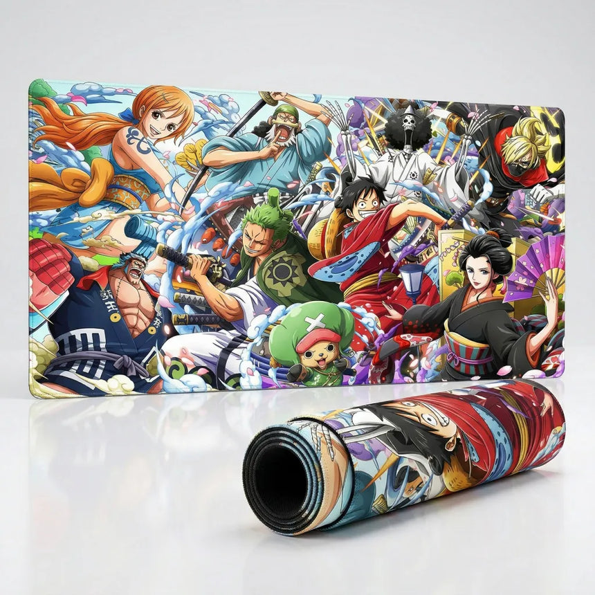 Tapis de Souris XXL One Piece Équipage Wano Kuni (900x400mm) - Glisse Ultime - PopMyPad