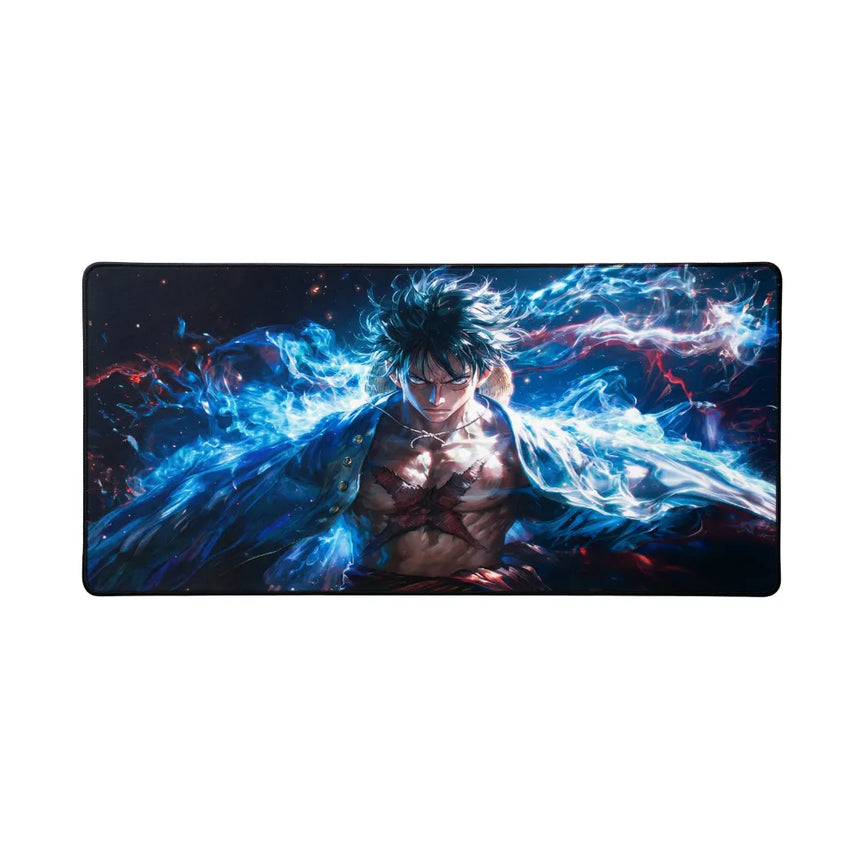 Tapis de Souris XXL One Piece Luffy Gear 5 "Divine Blue" (900x400mm) - Glisse Ultime - PopMyPad