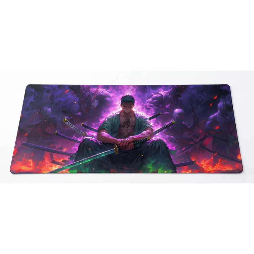 Tapis de Souris XXL One Piece Roronoa Zoro Asura (900x400mm) - Domination Esport - PopMyPad