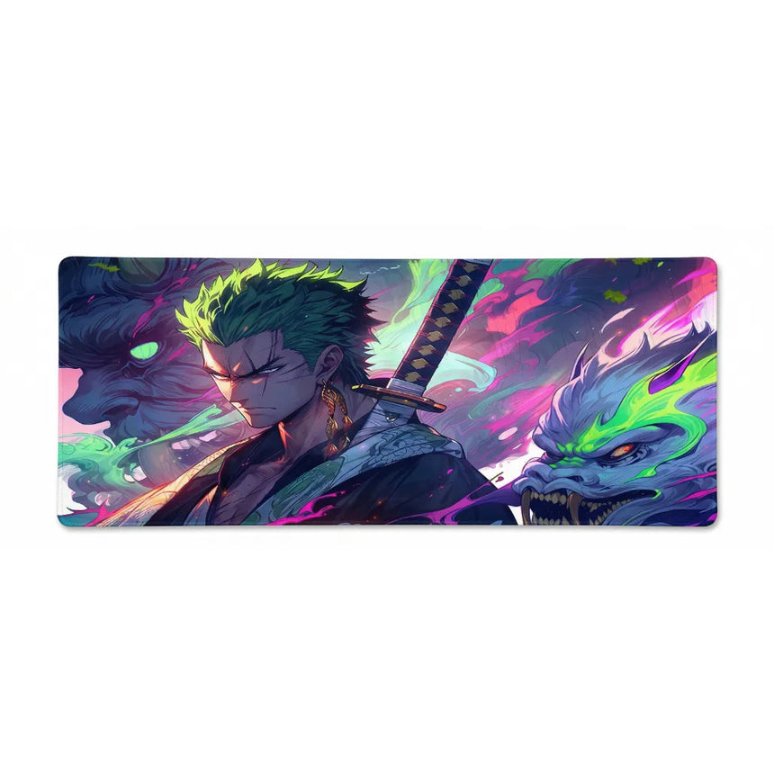 Tapis de Souris XXL One Piece Roronoa Zoro Aura (900x400mm) - Précision Esport - PopMyPad