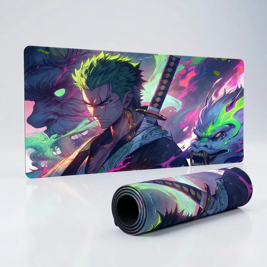 Tapis de Souris XXL One Piece Roronoa Zoro Aura (900x400mm) - Précision Esport - PopMyPad