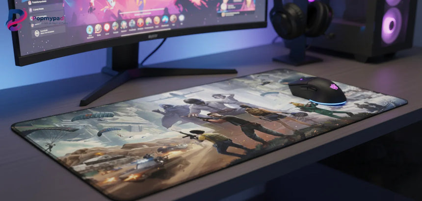 Tapis de Souris XXL PUBG Battle Royale Squad (900x400mm) - Glisse Ultime & Précision - PopMyPad