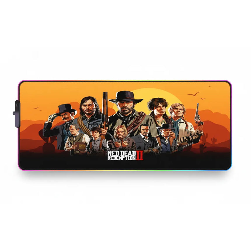 Tapis de Souris XXL RGB Red Dead Redemption 2 Gang (900x400mm) - Gaming LED - PopMyPad