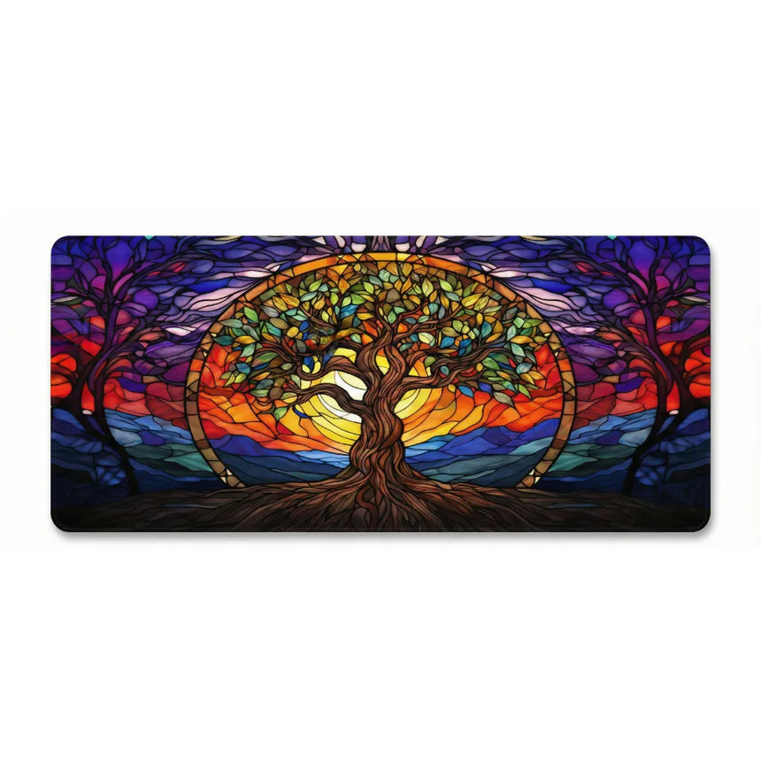 Tapis de souris Arbre de Vie - Design Vitrail Artistique