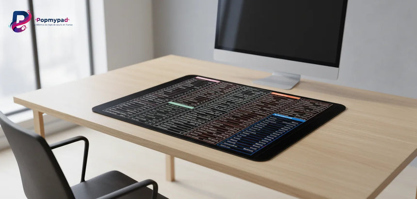 Tapis de souris "Cheat Sheet" Pro – L'Harmonie de la Productivité Minimaliste