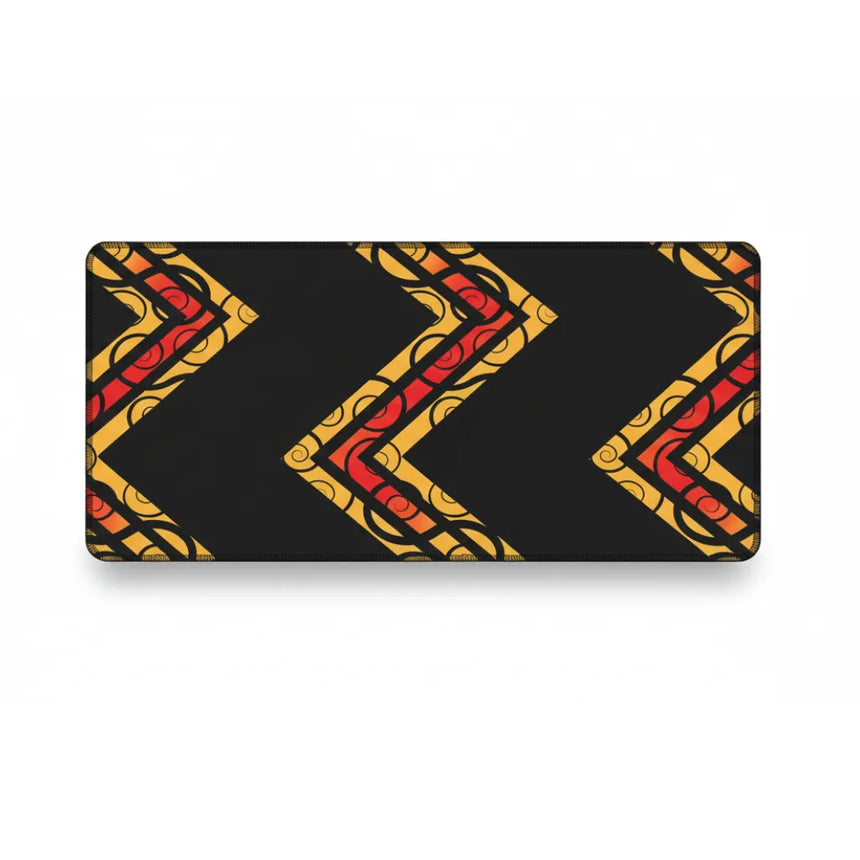 Tapis de souris Design Éclat Tribal – Chevrons de Feu & Spirales Hypnotiques