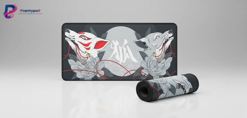 Tapis de souris Design Kitsune Japonais - Sérénité Zen & Minimaliste