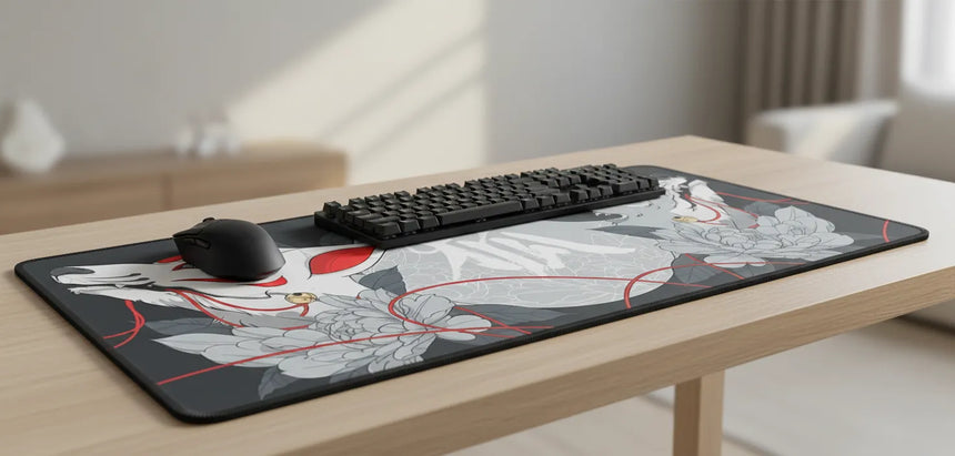 Tapis de souris Design Kitsune Japonais - Sérénité Zen & Minimaliste