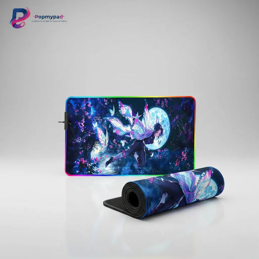 Tapis de souris Gamer RGB - Demon Slayer : Shinobu Nocturne - Glisse Ultime