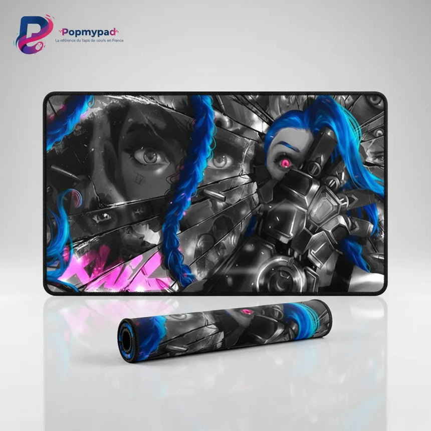 Tapis de souris Gaming Jinx Arcane - Édition Shattered Glass XL