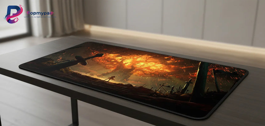 Tapis de souris Gaming "L'Arbre en Feu" – Performance Esport & Design Épique